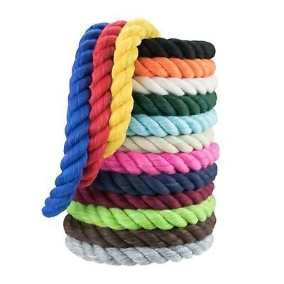 P2 Colored Twisted Cotton Rope 1/4 & 1/2-in Rope By The Foot Pet Safe USA Made • $10.09