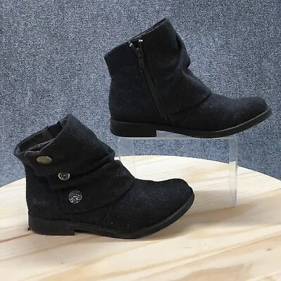 Blowfish Malibu Boots Womens 6.5 Samara Casual Side Zip Ankle Bootie Grey Fabric • $29.99