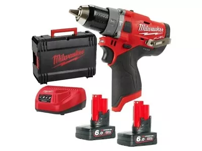 Milwaukee 12V Percussion Drill Kit M12FPD2-602X With 2 6.0Ah Batteries + Case • £279.99