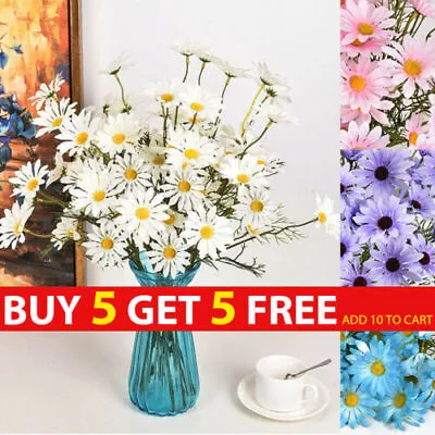 Artificial Silk Fake Daisy Flowers Bouquet Wedding Party Home Outdoor Decor UK • £2.69