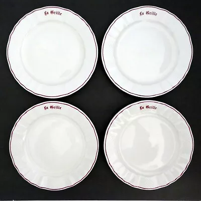 Bernardaud Limoges Versailles LA GRILLE Cafe 8 1/4  Salad Plates Set Of 4 FRANCE • $63.99