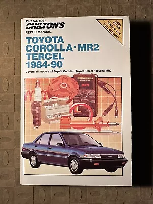 Chilton S Auto Repair Manual Book.  Toyota Corolla Tercel MR2 1984 1990.   • $16.19