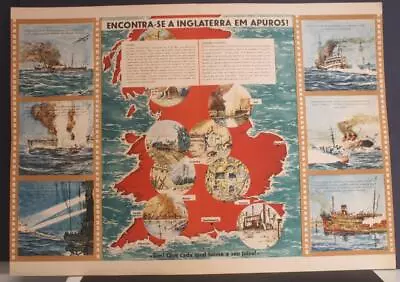 England 1943/44 Anonymous Unusual Original Lithographic Ii Ww Propaganda Poster • $20