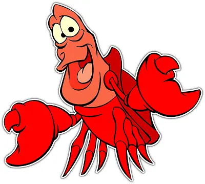 Sebastian Crab Little Mermaid Cartoon Car Bumper Vinyl Sticker Decal 4 X5  • $3.85