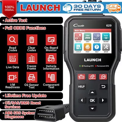 LAUNCH CR629 ABS Airbag SAS Reset SRS OBD2 Car Code Reader Scanner Diagnostic UK • £60.99