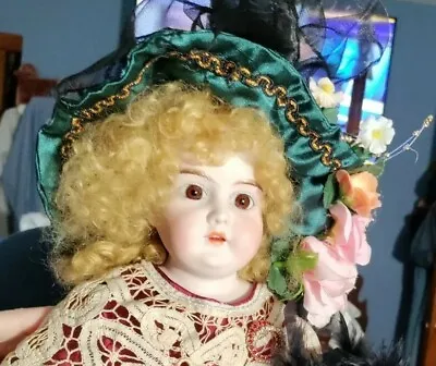Antique 24  Majestic 2 Reg2 Doll In Great Gown Hat & Accessories 13 • $250