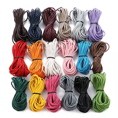 18 Colors Round Real Genuine Craft Jewellery Leather String Cord Lace Thong Rope • £2.38