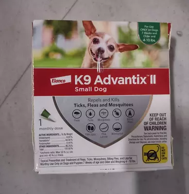 Elanco K9 Advantix II For A Small Dog 4-10lbs  One Dose • $19