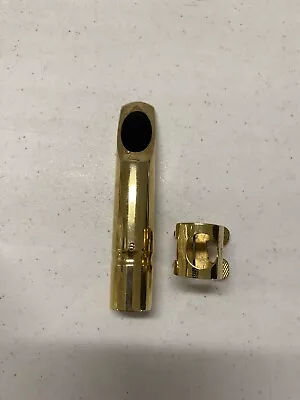 Vintage Gold Plated Metal Tenor Saxophone Mouthpiece With Ligature Size 6 NICE! • $119