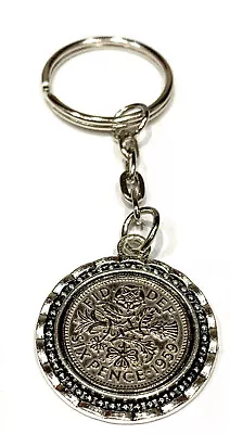 Lucky Sixpence Birthday Keyring - Genuine Polished Sixpence 1953 To 1967 - Gift • £6.99