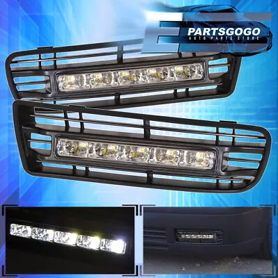 99-05 Mk4 Golf Iv Drl Bumper Grille Day Time Running Led Fog Lights Lamps Chrome • $43.99