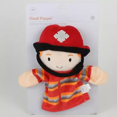 Fireman Hand Puppet Manhattan Toy Co. New On Card Soft Plush Fabric Ginger Hair • $9.95