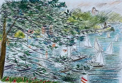 Michele Cascella (1892-1989) Portofino 35x50 No SchifanoNo Borghese Italy • $313.17