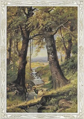 R. Atkinson Fox C. Wainright Sheep Path Oak Trees Stream 11 X8  Print 1920s • $79.99
