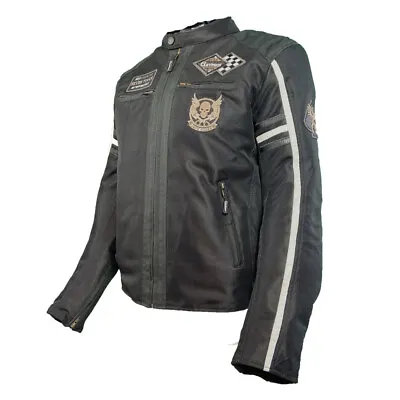 Gryphon Vented Cafe Black Mesh Motorcycle Jacket Men's Sizes SM MD LG & 3X • $63.99