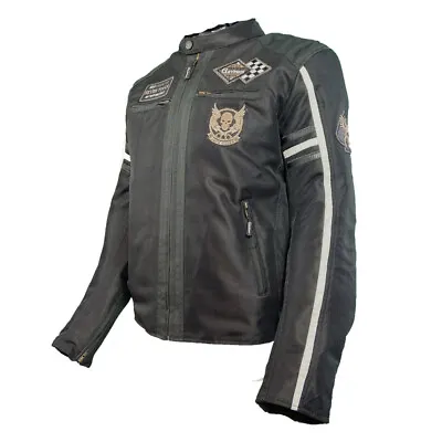 Gryphon Vented Café Black Mesh Motorcycle Jacket Men's Sizes SM MD LG • $69.99