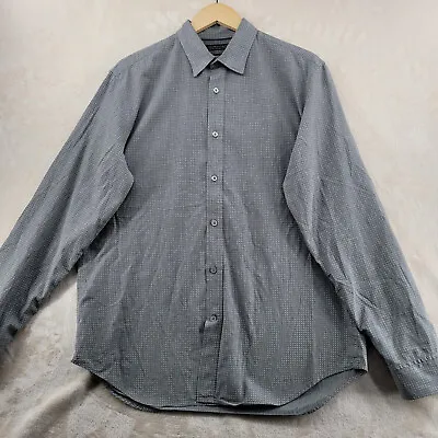 Banana Republic Men Size L Gray Polka Dot Camden Fit Custom Wash Casual Shirt • $24.99