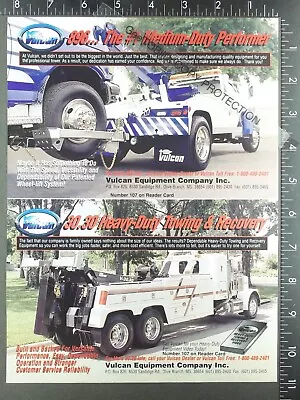 1996 ADVERTISEMENT For Vulcan 896 V 30.30 Tow Truck Wrecker Recovery • $14.50