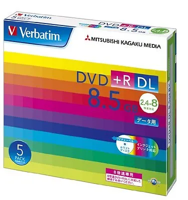 5 Verbatim Blank DVD+R 8.5GB DL DTR85HP5V1 With Slim Case • $22.88