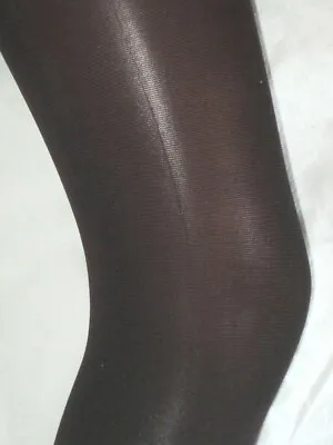 £3.99 • Buy Brown Black Footless Tights. Ladies 60 Den Smooth Knit 3/4