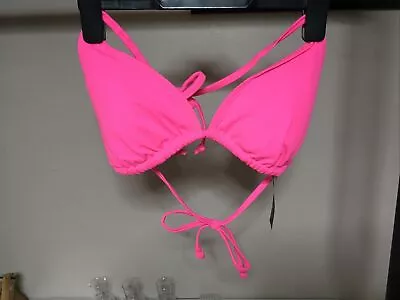 Marie Meili Shocking Pink Bikini Top Size 12 NEW • £7.95