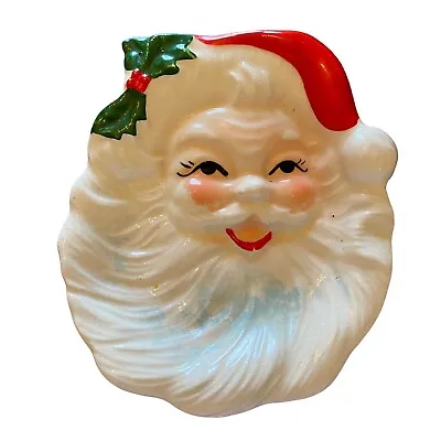 Vintage Brinn’s Santa Trinket Dish Christmas Jolly Face Wall Decortation • $13.49