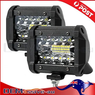 $16.95 • Buy 2X 12V 60W LED Work Light Bar Flood Spot Light Driving Lamp Offroad Car SUV Boat