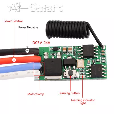 5A Wireless Remote Control DC Motor Speed Controller PWM Speed Dimming Module • £4.43