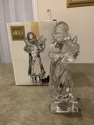 MIKASA Christmas Angel Playing Harp Crystal Germany Herald Collection +BOX • $15.90