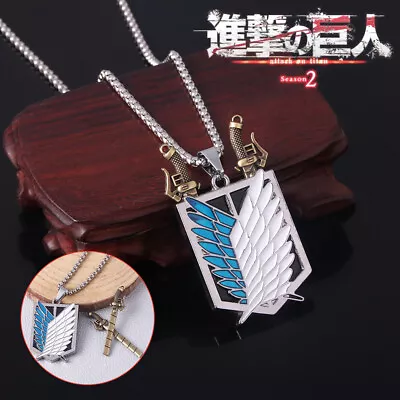 Attack On Titan Necklace Shingeki No Kyojin Wings Of Freedom Survey Pendant Gift • $8.06