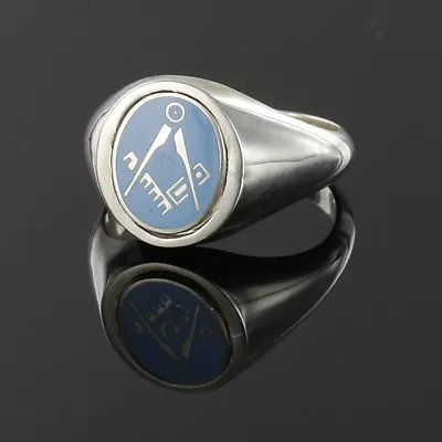 £195.87 • Buy Craft Masonic Ring Square And Compass Reversible Swivel Head Hallmarked Silver
