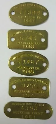 Vtg 1940's Lot Dog Tag License Tax Registration MUSKEGON CO. MICHGAN Exonumia • $14.99