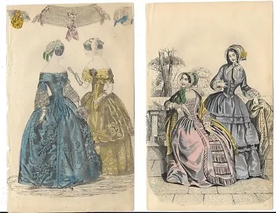 4 Ladies Cabinet Of Fashion   Victorian Fashion Plates   Late 1840's • £10.99