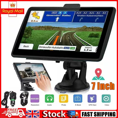 Upgraded 7 Car Sat Nav GPS Navigation 8GB Free Lifetime UK&EU Maps Touch Screen • £38.79