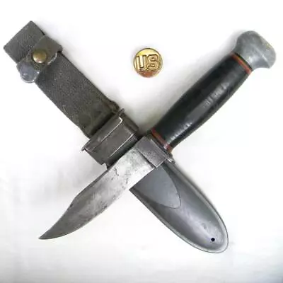 WW2 Era American PAL RH-35 Mark I MK1 Fighting Knife NORD Composition Scabbard • $156.96