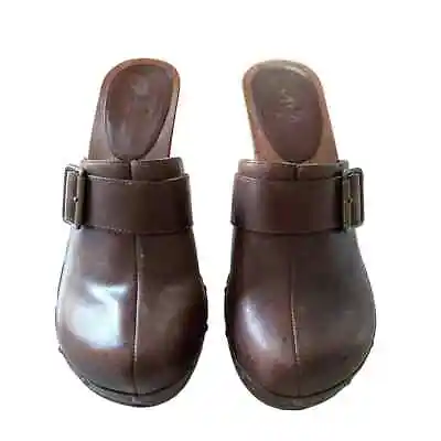 Mia Size 9 Womens Brown Studded Leather Clogs Shoes • $38