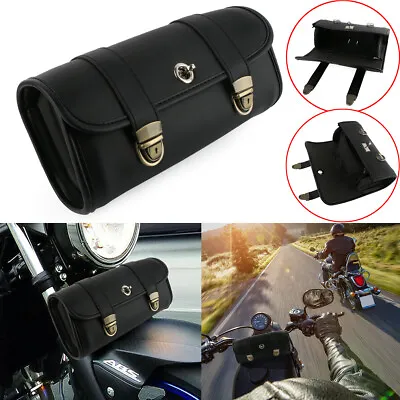 Motorcycle Black Front Fork Tool Bag SaddleBag Side Luggage Handlebar For Harley • $21.98