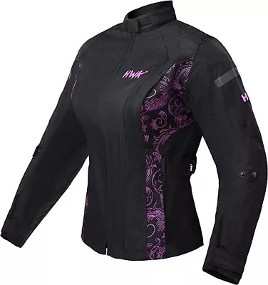 HWK Adventure Women's Motorcycle Jacket With CE Armor XX-Large - Black/Pink- • $35