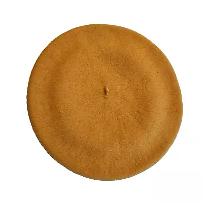 Kangol 100% Wool Beret Hat Cap Mustard Yellow Flat French Style Made In Britain • $11.85