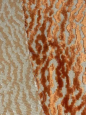 Vtg Upholstery Fabric Remnant Cheeto Orange Velvet  3yd 4” X53” (.057” Thick) • $29.99