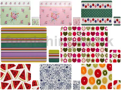 £6.99 • Buy Set Of 4 Vinyl Placemats & Coasters Plastic Vintage Tableware Picnic 8 Designs