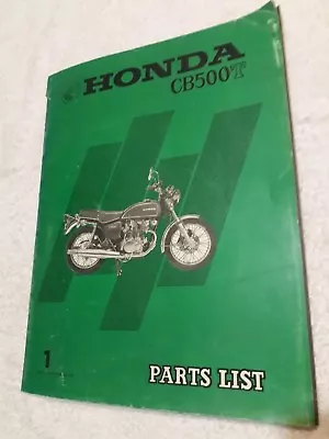 Honda 500 CB500T  Parts List Vintage Motorcycle Oem • $50