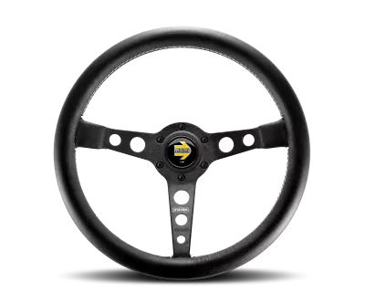 Momo Prototipo 350mm Steering Wheel Black Spoke W/ White Stitching 6 Bolt Racing • $269