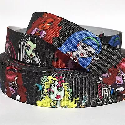 GROSGRAIN RIBBON 7/8  MONSTER HIGH GIRLS POSE QA MH3 Halloween Christmas Printed • $0.99