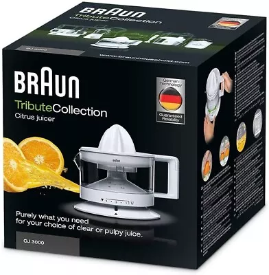 BOX OPENED Braun Cj3000 350ml 20W Electric Citrus Press - White • £15.99