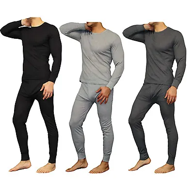 New Mens 2PC Soft 100% Cotton Thermal Underwear Long Johns Set Top Bottom M-2XL • $13.95