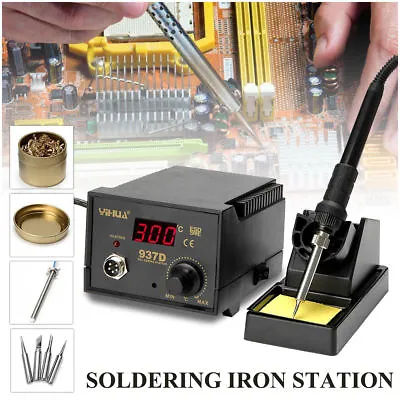 £36.99 • Buy YiHua 937D ESD Soldering Station Solder Iron W/ Extra 5 Tips Stand Kit 230V 45W