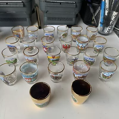 25 Shot Glass Lot Mix Of Vintage & Modern Souvenirs Glasses • $49.99