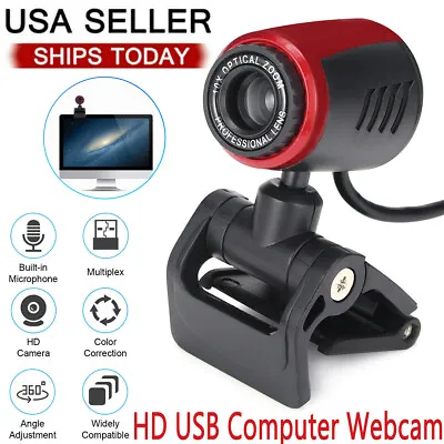 Webcam HD With Microphone Web Camera USB For PC MAC Desktop Laptop Computer USA • $7.49