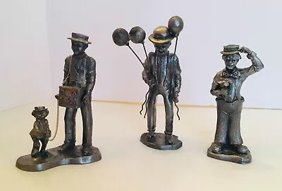 Michael Ricker Pewter Park City Antique Organ Grinder Balloon Man & Clown Figure • $40